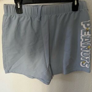 Blue Peanuts Graphic Shorts